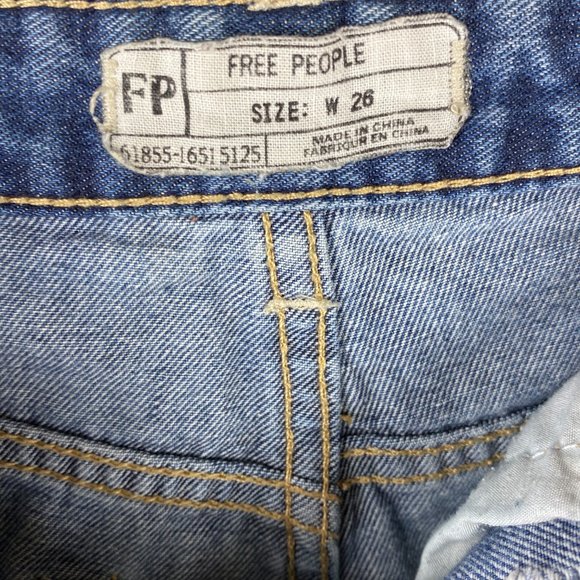 Free People Highrise Distressed Cutoff Jean Shorts - Picture 4 of 5